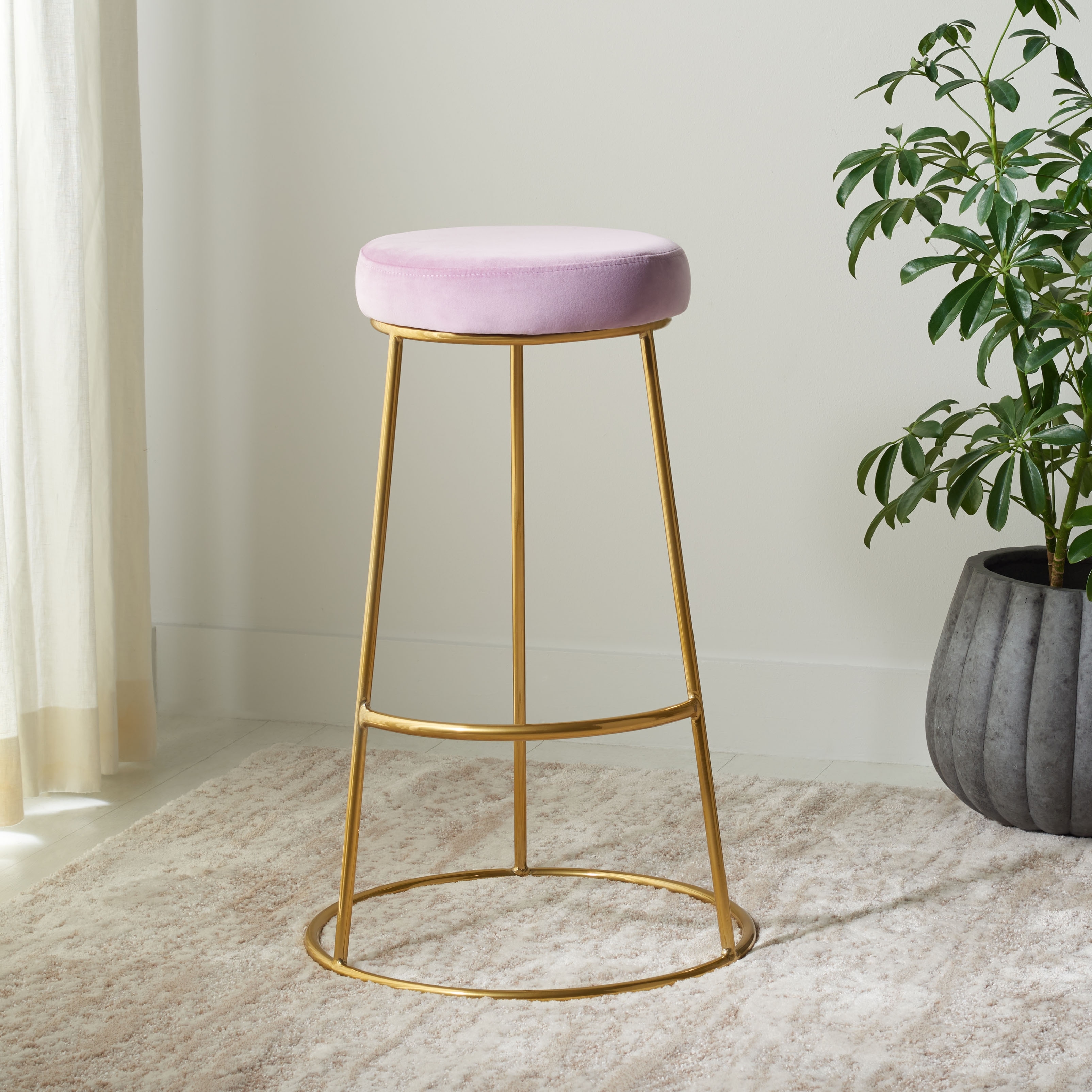 Round velvet bar new arrivals stools