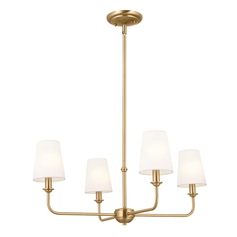 Kichler Lighting Pallas 4-Light Brushed Natural Brass Chandelier - 25 in