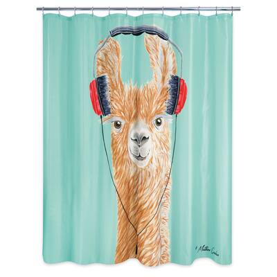 Headphone Llama Shower Curtain