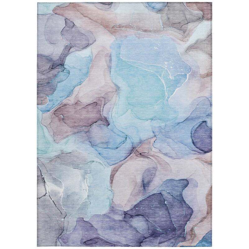 Dava Unique Abstract Weather Resistant Blended Style Outdoor Rug