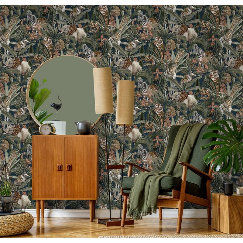 Safari Fusion Non-Pasted Wallpaper – 396in. x 21in. – Covers 56 square feet