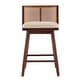 preview thumbnail 20 of 29, Christopher Knight Home - Talia Scandinavian Upholstered Wooden Counter Stool Set - Bar Chairs with Rattan Backrest