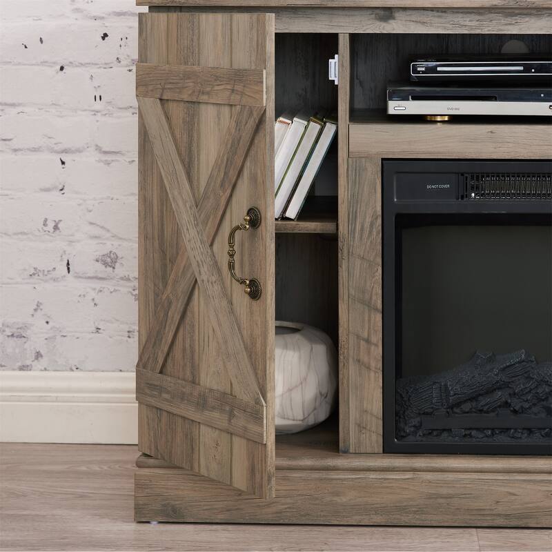 TV Stand Console with 18" Electric Fireplace Insert for TV up to 50"