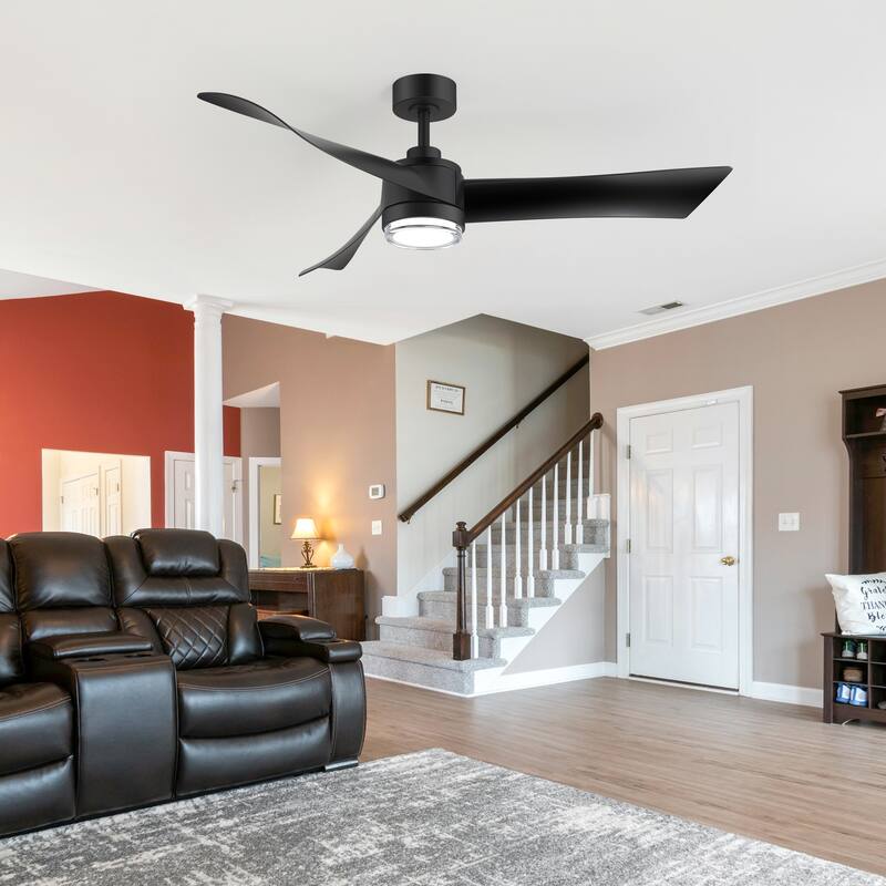 54" ABS 3-Blade LED Ceiling Fan with Light and Remote
