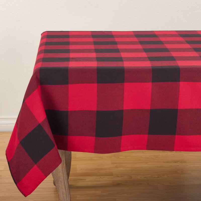 Cotton Tablecloth With Buffalo Plaid Design