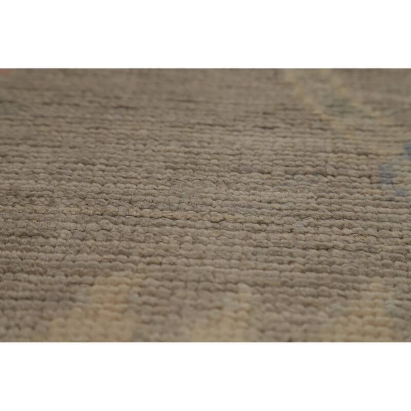 Hand Knotted Oriental 100% Wool Carpet Transitional All-Over Greys & Charcoal Oushak Area Rug - 11' 9'' X 8' 9''