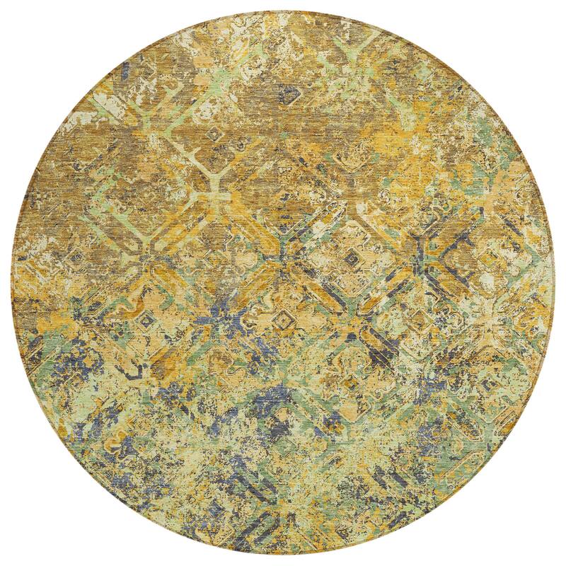 Machine Washable Indoor/ Outdoor Chantille Distressed Diamonds Rug