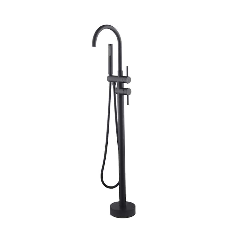 Floor Mount Bathtub Faucet Freestanding Tub Filler High Flow Shower Faucets with Handheld Shower