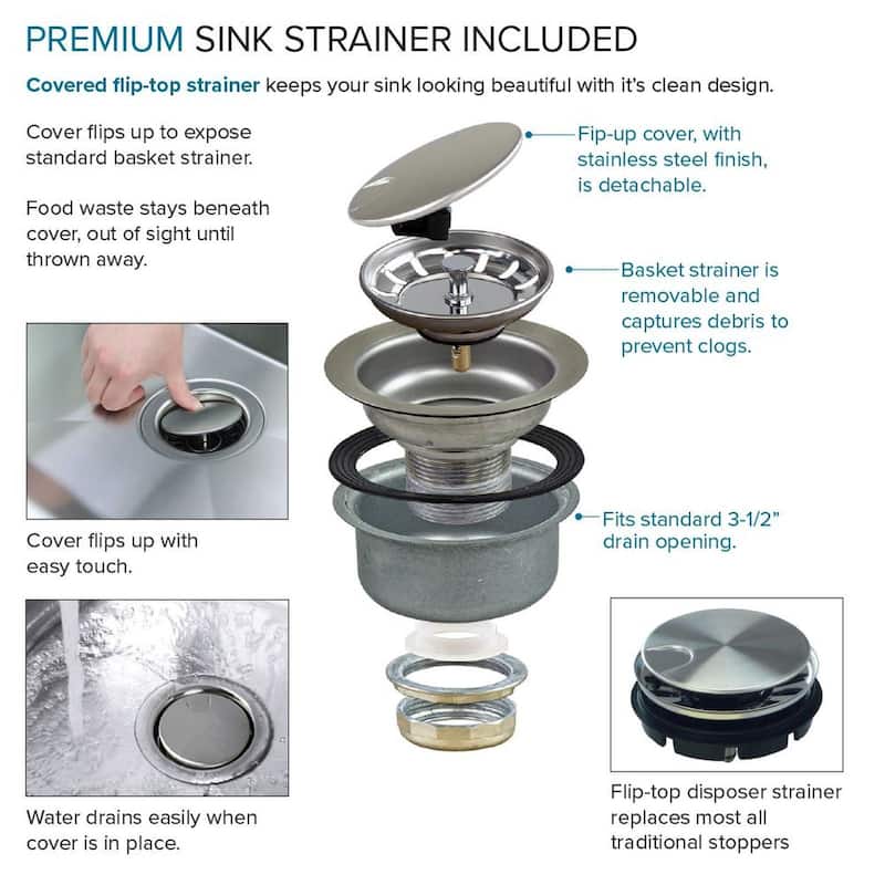 Transolid RDE321710 32-in X 17-in Rimless Double Bowl Kitchen Sink, Stainless Steel