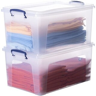 Superio Clear Deep Stackable Storage Container, 28.5 Qt (2 pack) - 9