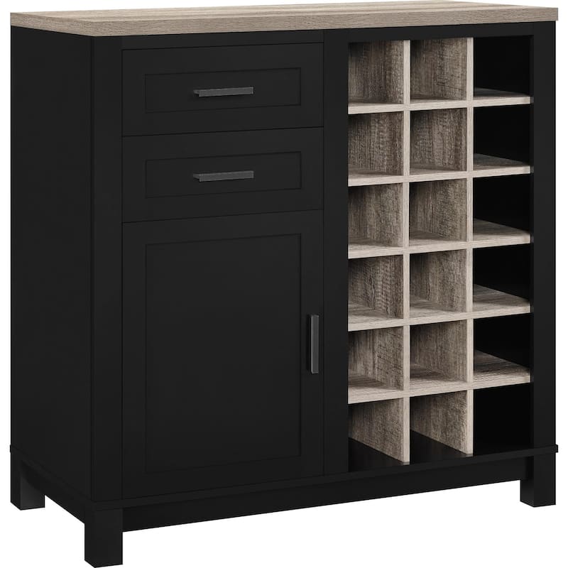 Avenue Greene Commerce Bar Cabinet - 37"h x 36"w x 18"d - MDF/Laminate - Black