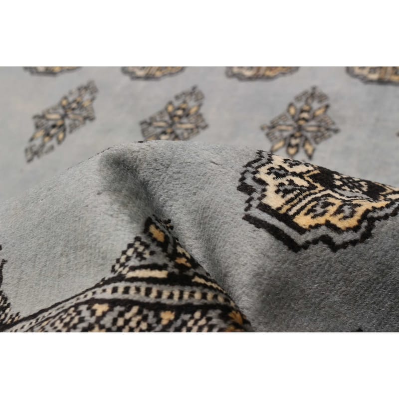 Finest Peshawar Bokhara Denim Blue Rug 9'10" x 13'6" - 9'10 x 13'6