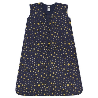 Hudson Baby Infant Cotton Sleeveless Wearable Sleeping Bag, Sack, Blanket, Gold Navy Star