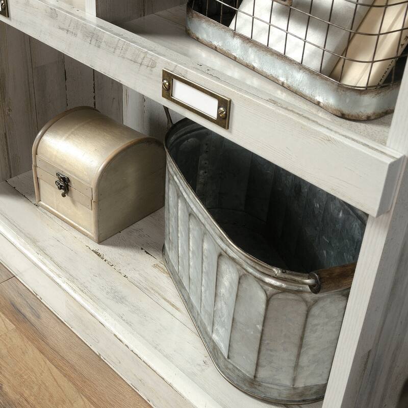 Engineered Wood Farmhouse Bookcase with Ten Spacious Cubbies, White