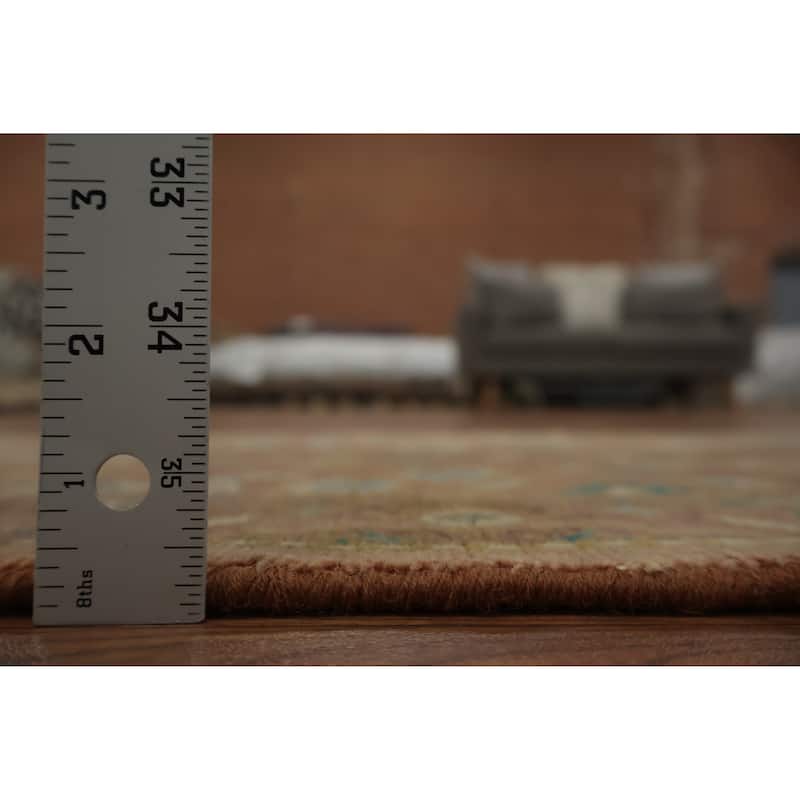 Hand Knotted Oriental 100% Wool Carpet Traditional All-Over Brown Ziegler Area Rug - 3' 0'' X 1' 11''