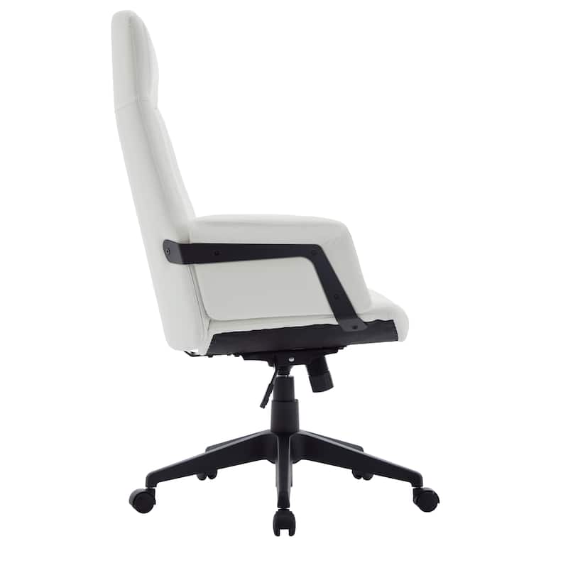 Infini Ergonomic Modern High Back Leather Executive Office Chair with Adjustable Height, Swivel, Padded Armrests & Iron Base