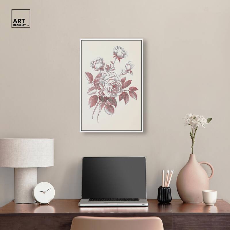 Breezy Red Pencil Blooms II Canvas by Art Remedy