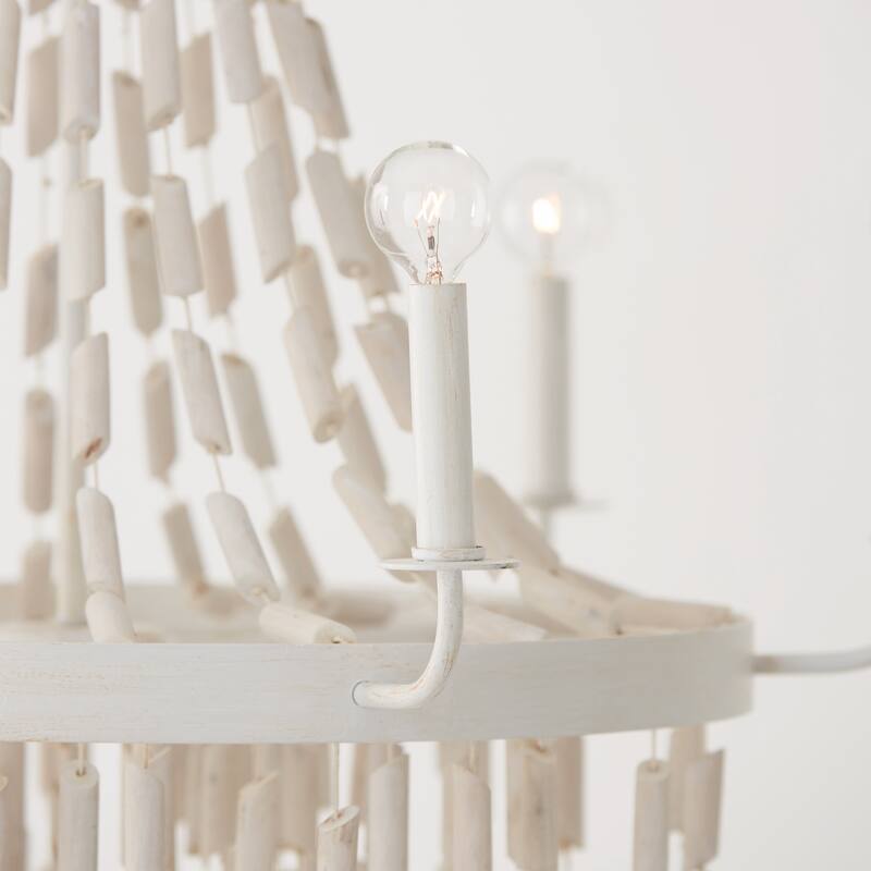 Carissa 6-light Organic White Hanging Chandelier