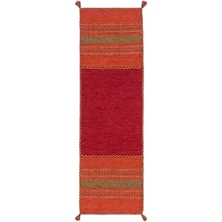 Hand-Woven Recar Stripe Reversible Area Rug