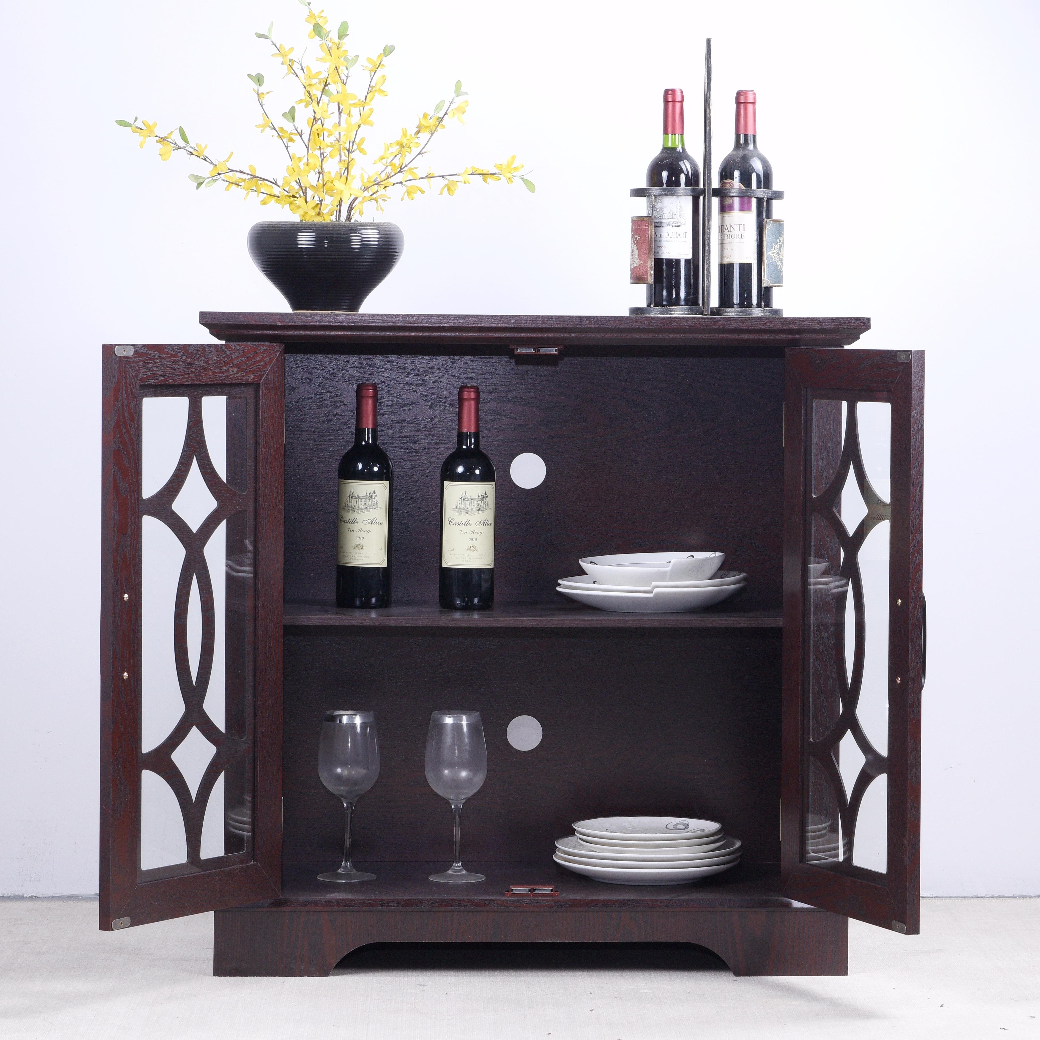 Modern Sideboard with Adjustable Shelf & Glass Doors