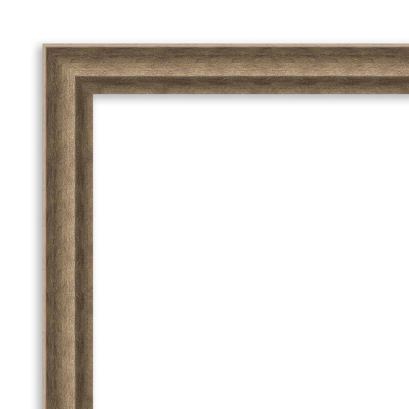 Angled Non-Beveled Wood Framed Wall Mirror