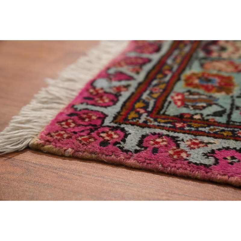 Hand Knotted Oriental 100% Wool Carpet Traditional All-Over Red Tabriz Area Rug - 18' 2'' X 11' 6''