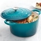 preview thumbnail 3 of 3, Artisan 5 Qt Round Dutch Oven - Teal Ombre - Enamel - Brushed SS Hollow Knob - Cast Iron