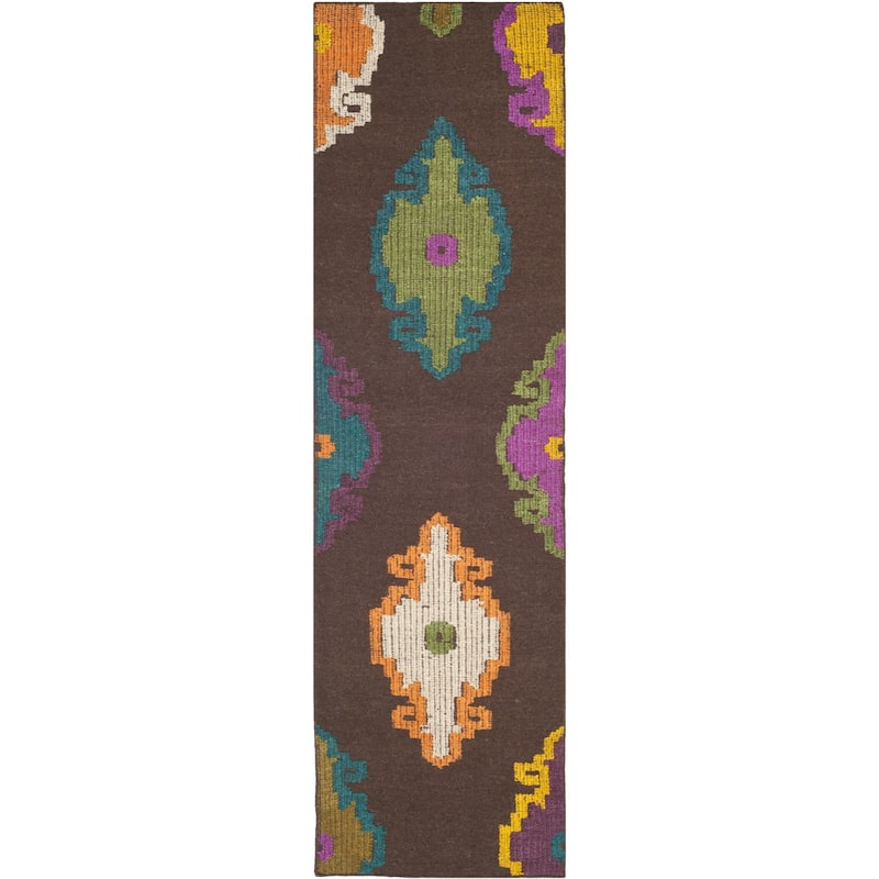 SAFAVIEH Handmade Suzani Charissa Boho Oriental Wool Rug - 2'3" x 8' Runner - Brown/Multi