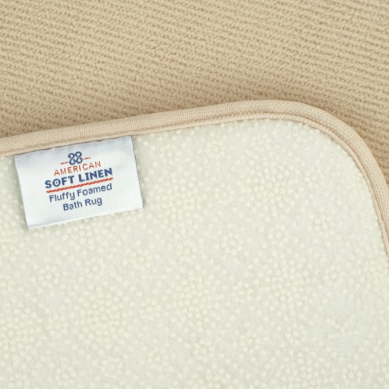American Soft Linen Fluffy Foamed Bath Rug for Bathroom, 100% Polyester Fluffy Surface and Slip Resistant Bottom