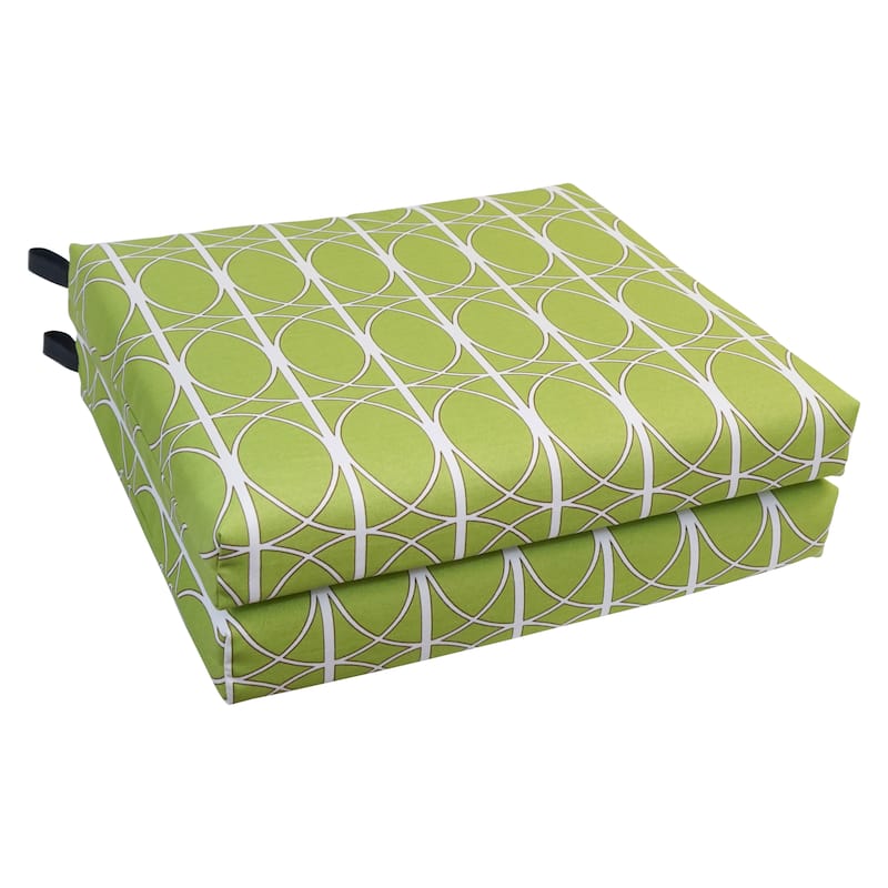 20-inch by 19-inch Patterned Outdoor Chair Cushions (Set of 4) - 20 x 19 - Maxfield Leaf