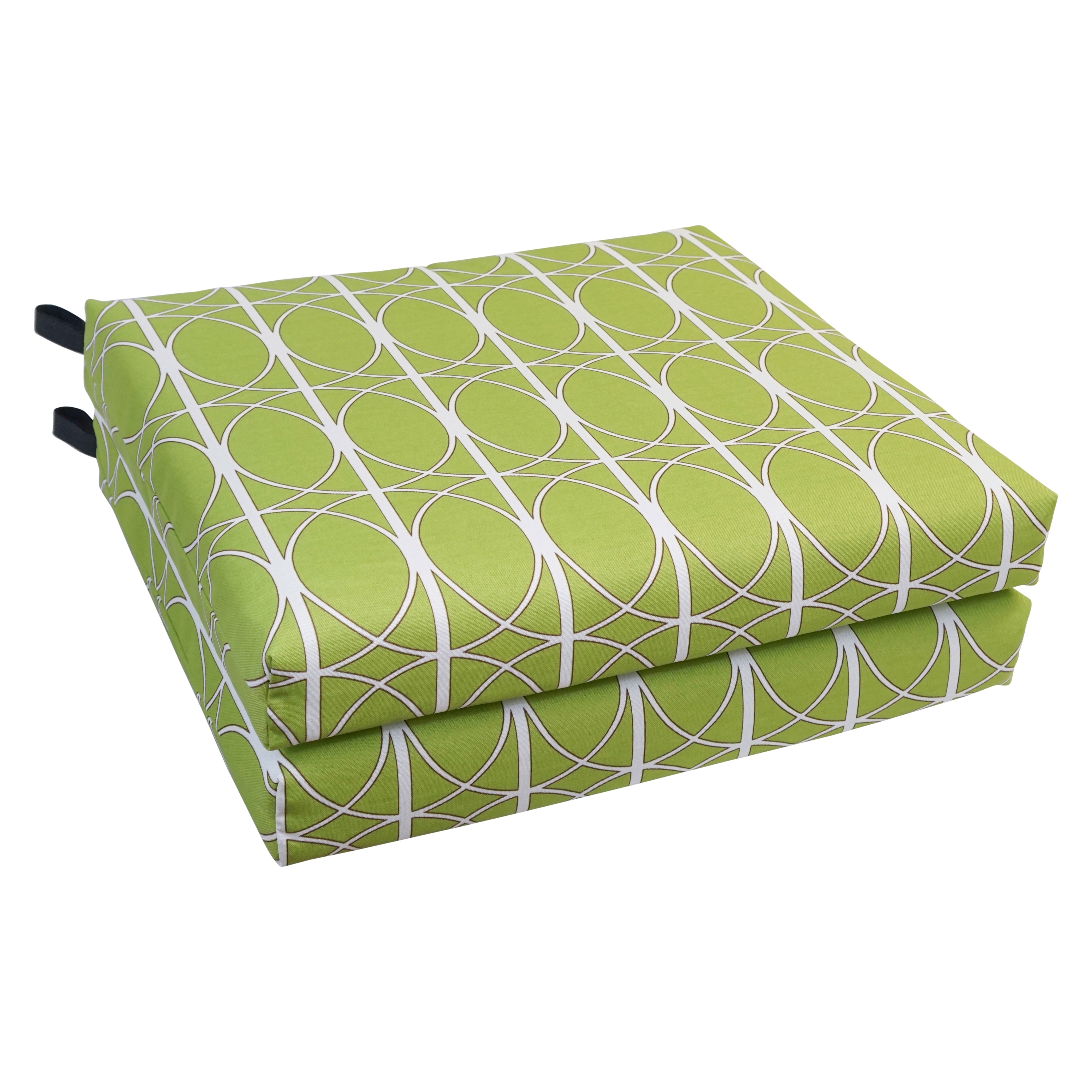 20 inch by 19 inch Patterned Outdoor Chair Cushions Set of 2