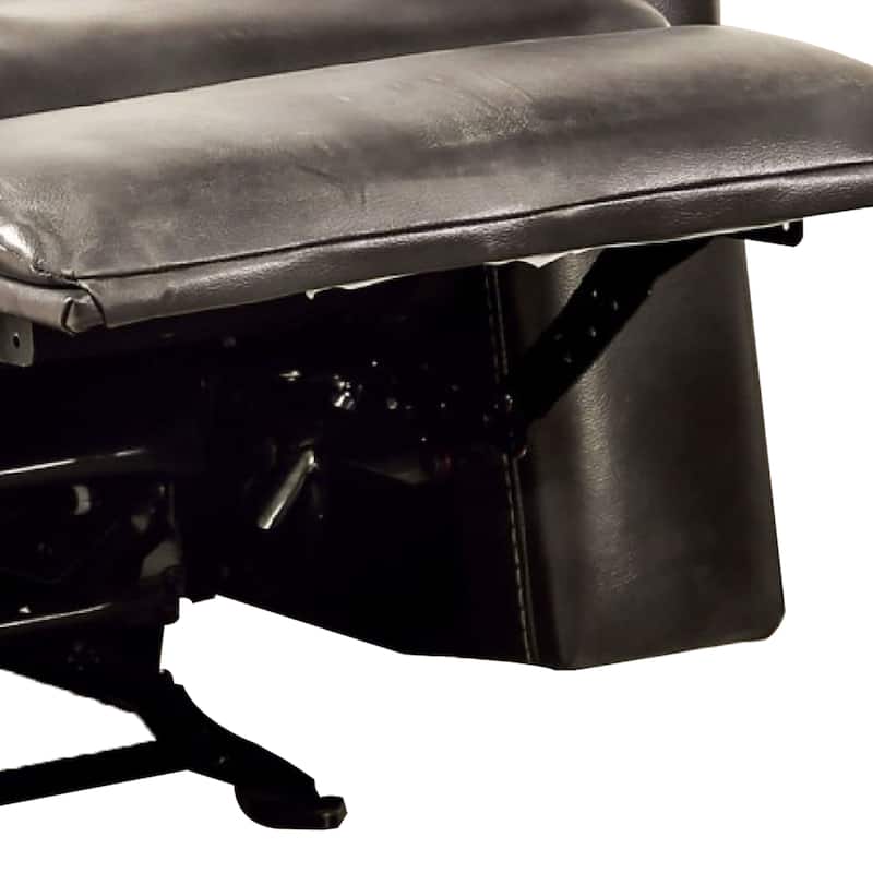 Josy Manual Glider Recliner Chair, Pillow Top Arms, Dark Gray Faux Leather