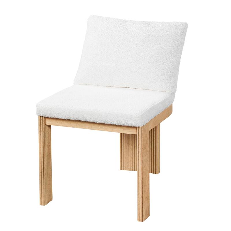 Christopher Knight Home - Modern 20.67" Boucle Upholstered Dining Chairs Set, Ergonomic Contoured Seat & Solid Wood Legs