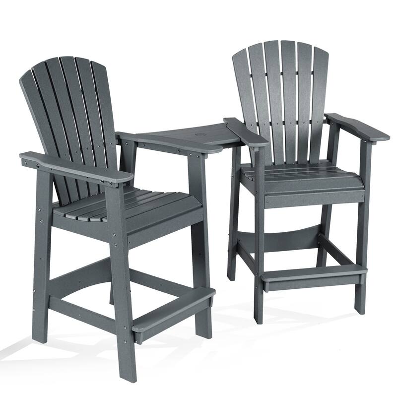 Aoodor Tall Adirondack Chairs Set of 2 with Connecting Tray