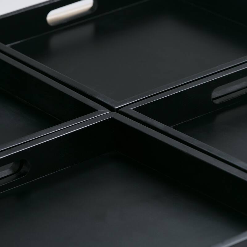 Square Coffee Table Storage Ottoman for Living Room