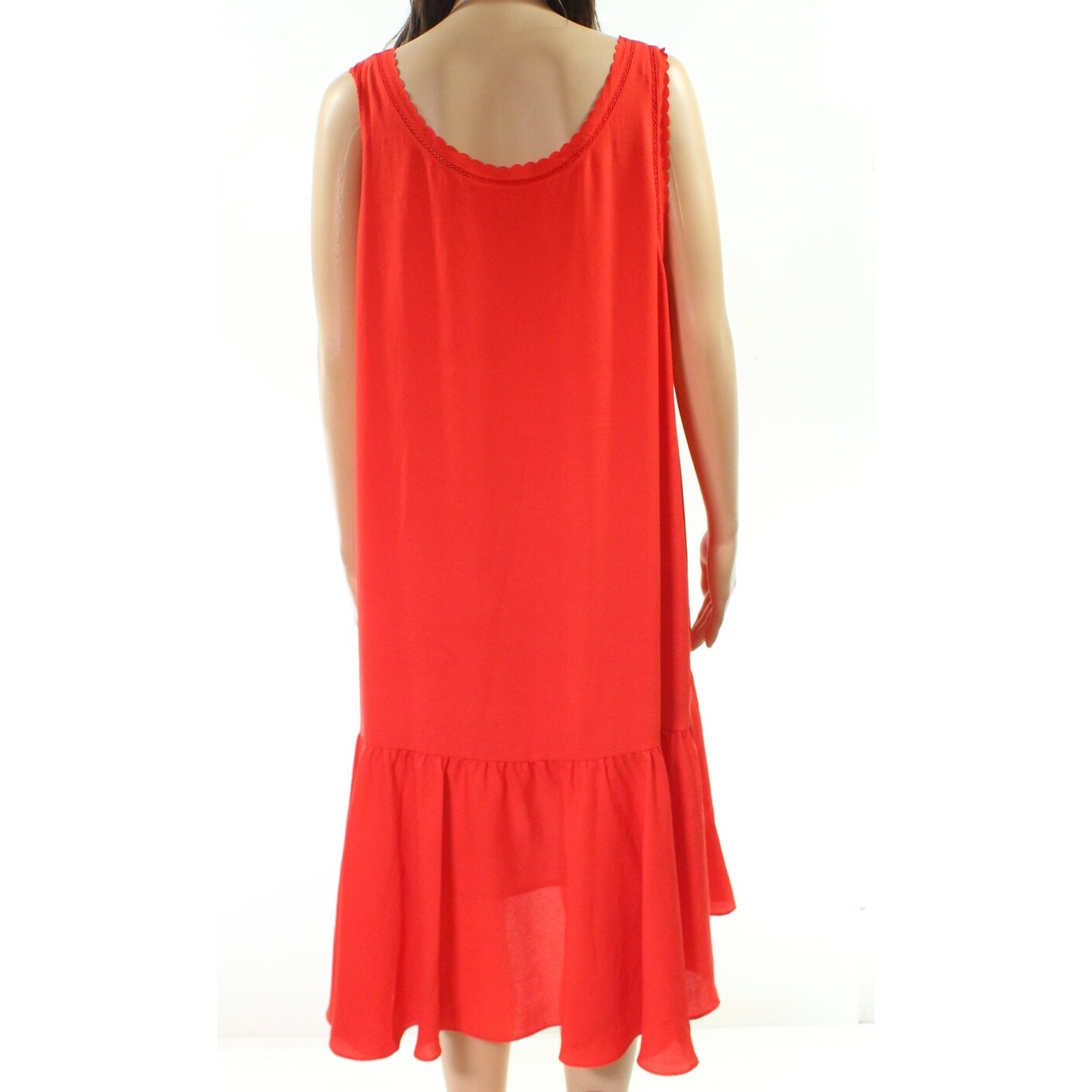 Shop Chelsea28 Orange Women S Size 2x Plus Eyelet Ruffle Hem Shift