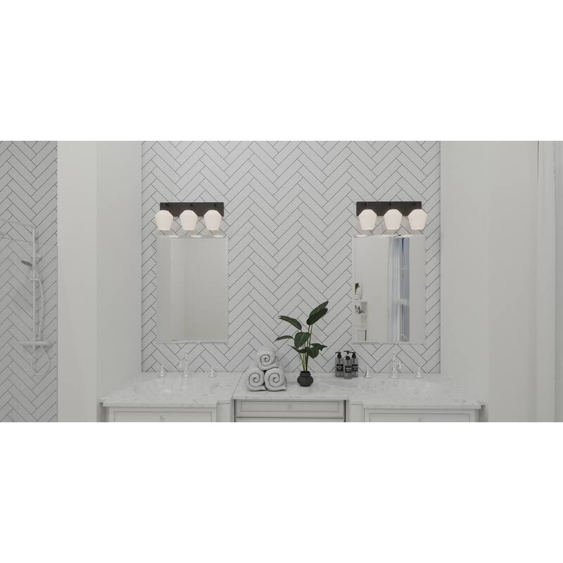 Nielson 3-Light Matte Black Bath Light