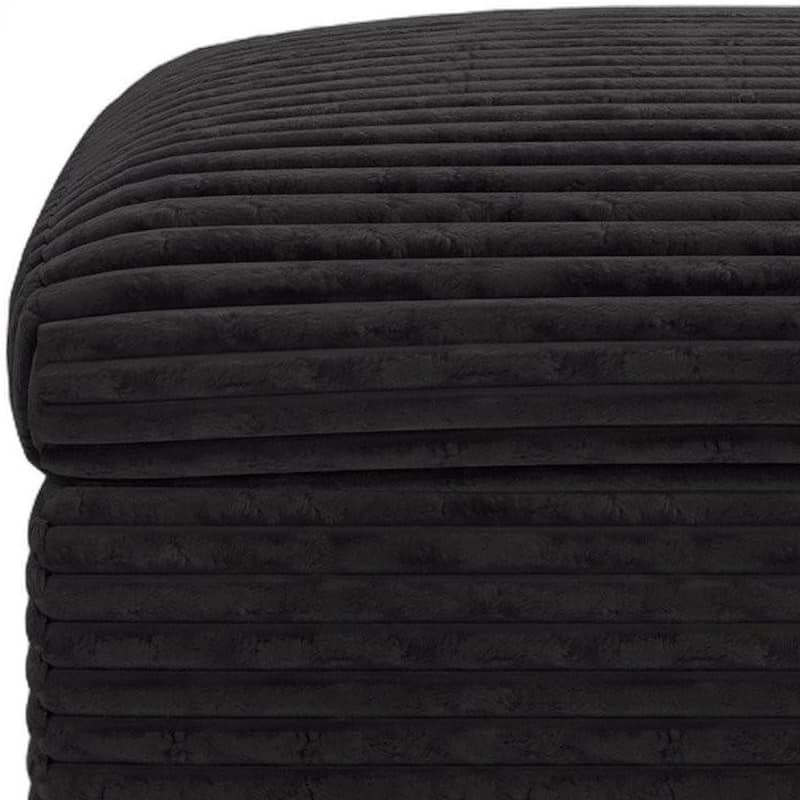 HomeRoots 30" Gray Corduroy Ottoman