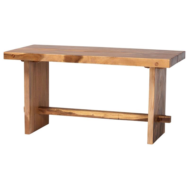 Luan Suar Wood Dining Set - Handcrafted Rectangular Solid Wood Table with Seating, Rustic Modern Kitchen or Dining Room Set