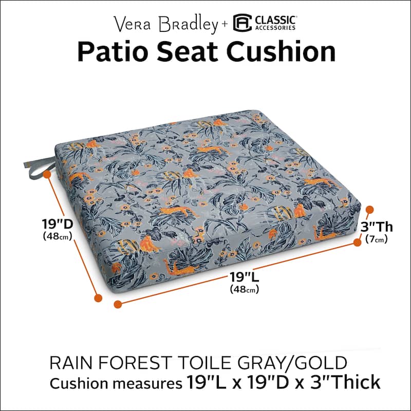Vera Bradley by Classic Accessories Water-Resistant Patio Seat Cushion