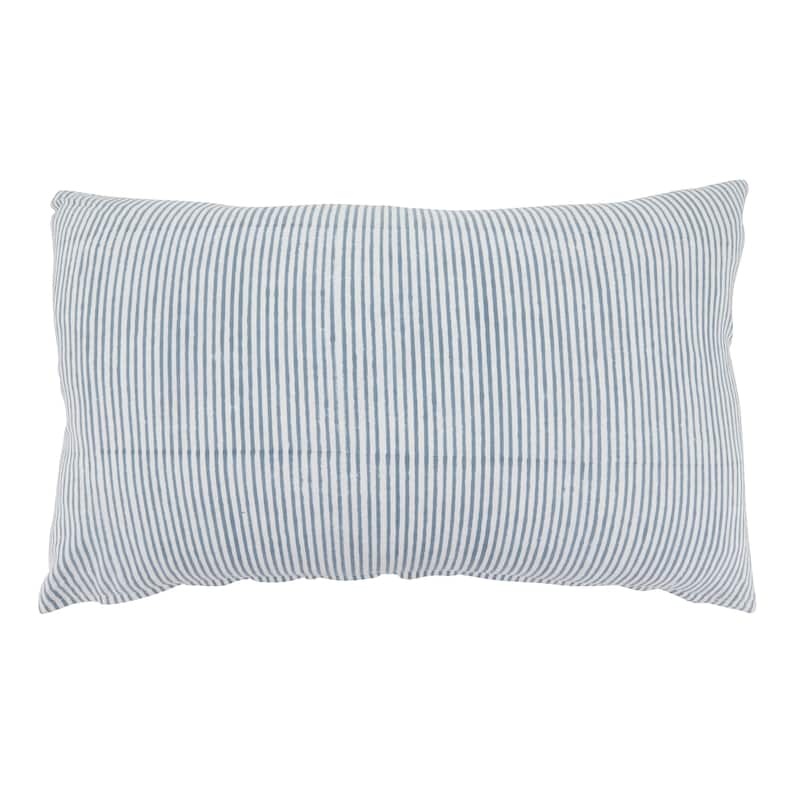Classic Stripe Cotton Throw Pillow - Timeless Ticking Stripe Design for Sofa, Bed & Accent Styling, 14"x22"