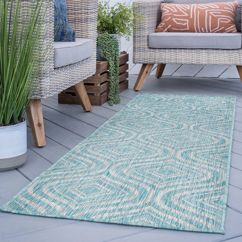 Colonnade Modern & Contemporary Abstract Indoor/Outdoor Area Rug