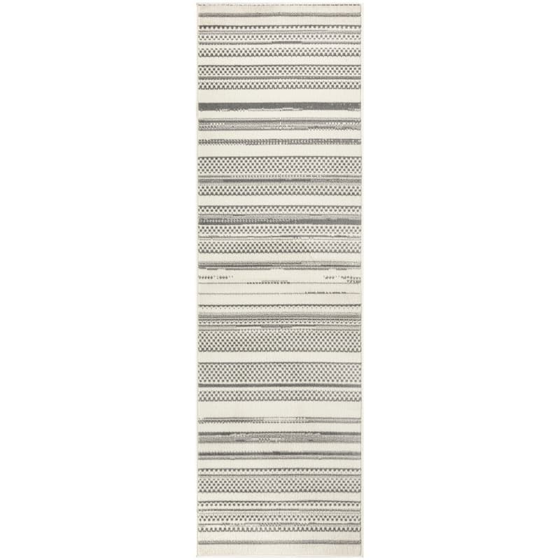 Nourison Grafix Indoor Striped Area Rug - 2' 3" x 7' 6" - Grey/Ivory - Runner