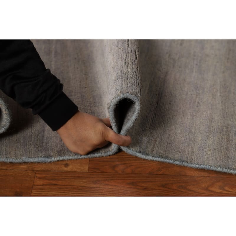 Hand Knotted Oriental 100% Wool Carpet Modern Modern Greys & Charcoal Gabbeh Area Rug - 4' 0'' X 2' 7''