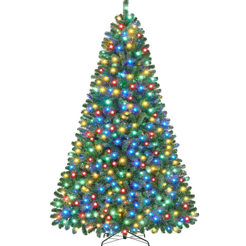 Yaheetech Pre-lit 4.5ft/6ft/7.5ft/9ft Spruce Artificial Christmas Tree with Foldable Stand, Green - 9 Foot