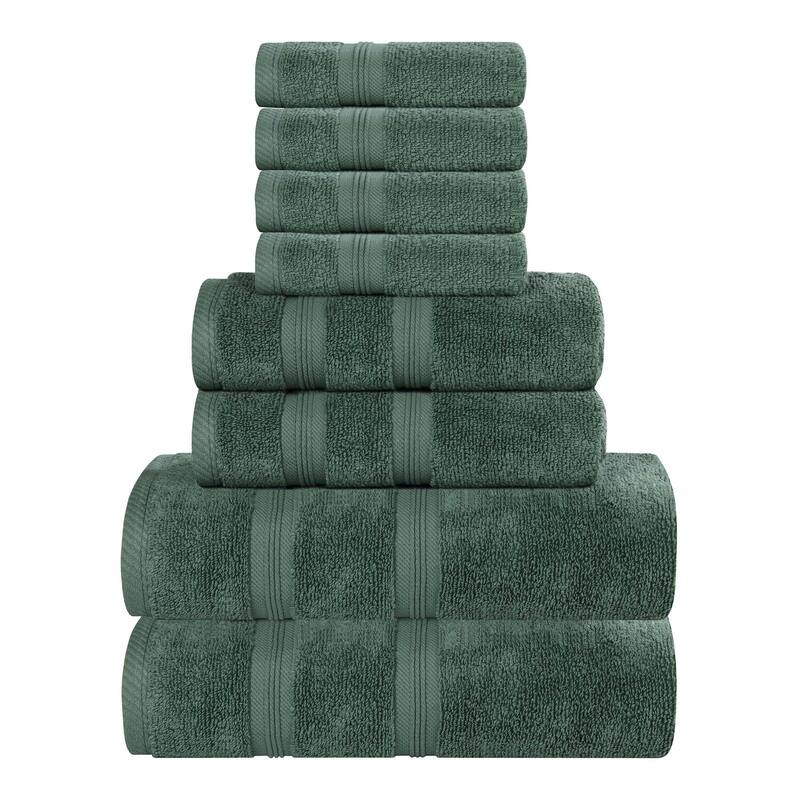 Superior Smart Dry Zero Twist Cotton 8-Piece Assorted Towel Set