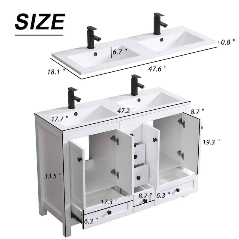 Bathroom Vanity Set W/Drop in Sink Faucet Cabinet Combo