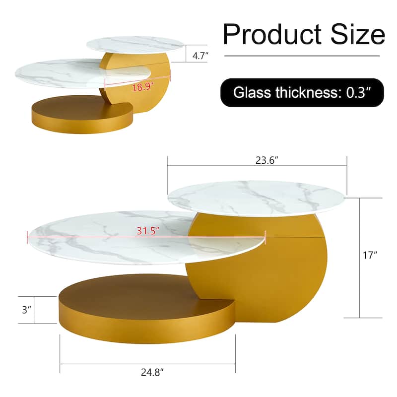 Modern and Practical Double-layer Round Coffee Table Sofa Side Table