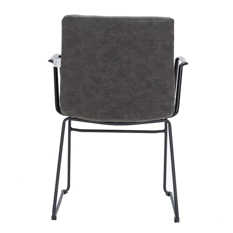 Zylar Ergonomic Guest Chair with Leather, Stainless Steel Base, High-Density Foam, Modern Design for Office or Waiting Room