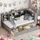 preview thumbnail 1 of 16, Wooden Twin Size DayBed with 2 Drawers and USB Charging Ports, Grey Grey